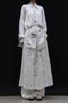 Mutedance 24 Autumn and Winter Flower Dye Button Long Dress MD-MD24FW103-hoary